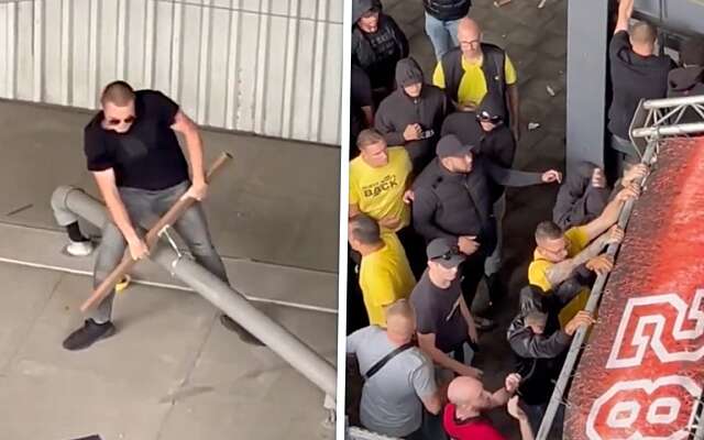Hersenloze NAC-supporters slopen De Kuip na een 2-0 nederlaag tegen Feyenoord